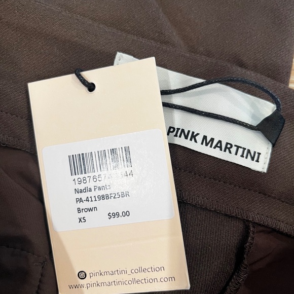 NWT Pink Martini Nadia Cropped Wide Leg Pants in Chocolate Brown Size XS - Picture 5 of 5